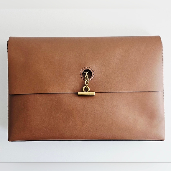 Naturalizer Brown Genuine Leather Clutch - Picture 2 of 13